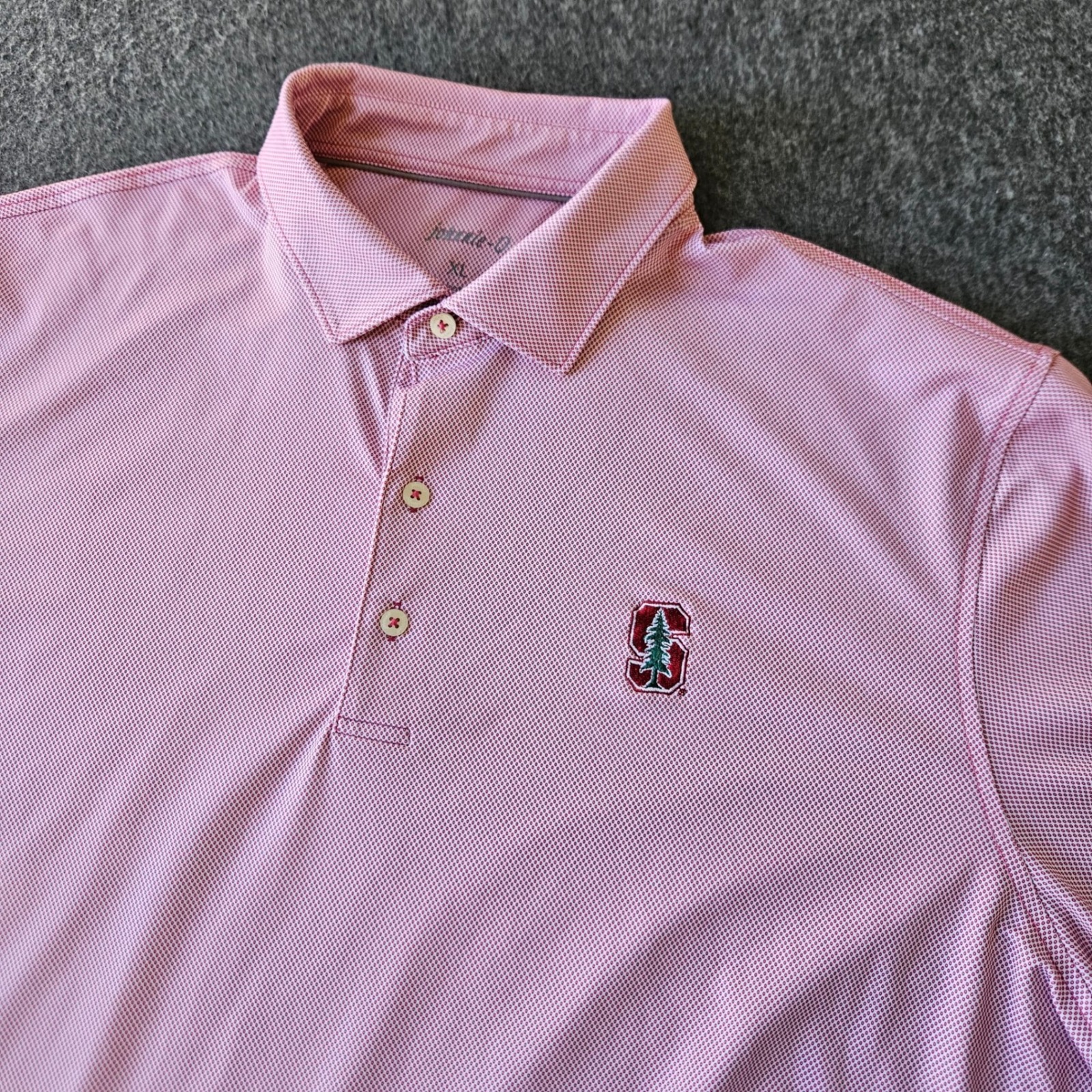 Johnnie-O Stanford Golf Club Pines Polo Xl Poe Prep-Formance Activewear Euc